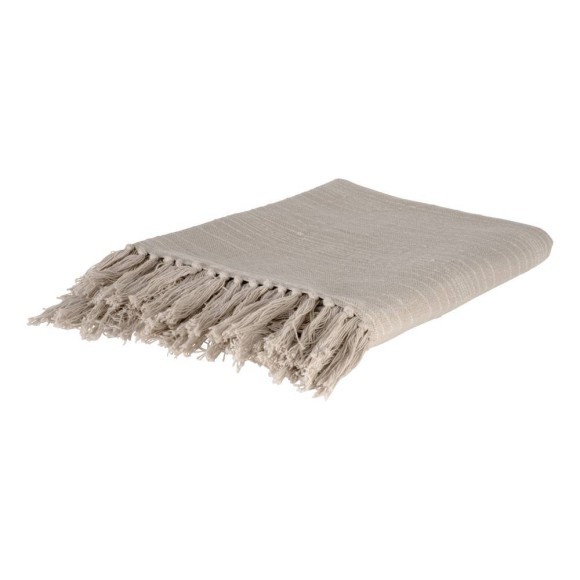 420131 LONGLAC Плед 1700x1300 см 100% хлопок бежевый белый 420131 LONGLAC Плед 1700x1300 см 100% хлопок бежевый белый