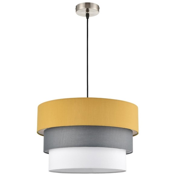 8038/3 MODERNI LN24 никель/желтый/серый/белый, металл/текстиль Подвесной светильник Е27 3*60W 220V ILAIDA 8038/3 MODERNI LN24 никель/желтый/серый/белый, металл/текстиль Подвесной светильник Е27 3*60W 220V ILAIDA