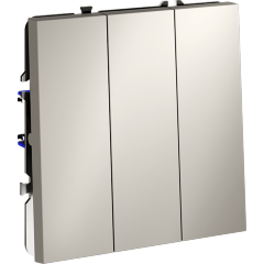 Выключатель встраиваемый VOLTUM S70 трехклавишный 10А, (кашемир)