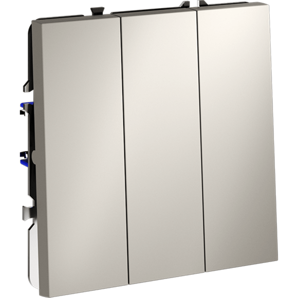 Выключатель встраиваемый VOLTUM S70 трехклавишный 10А, (кашемир)