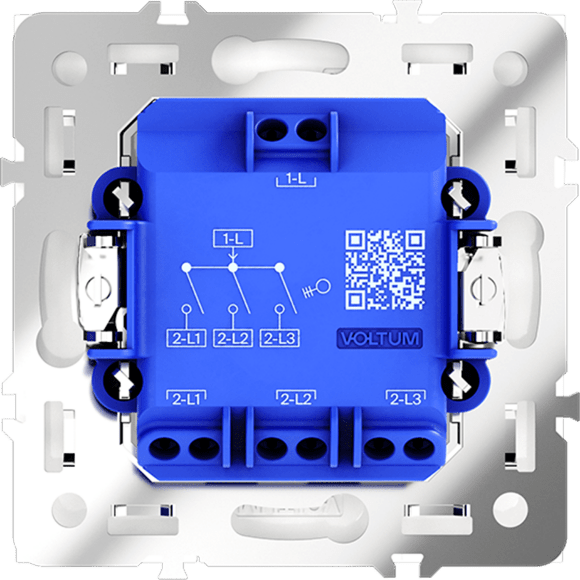 Выключатель встраиваемый VOLTUM S70 трехклавишный 10А, (кашемир)