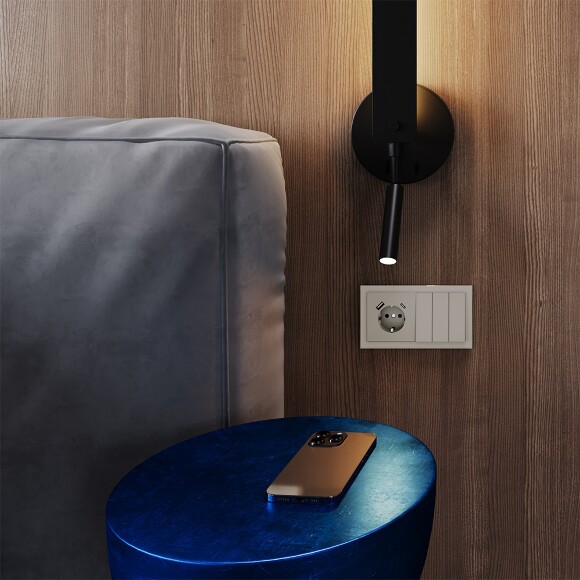 Выключатель встраиваемый VOLTUM S70 трехклавишный 10А, (кашемир)