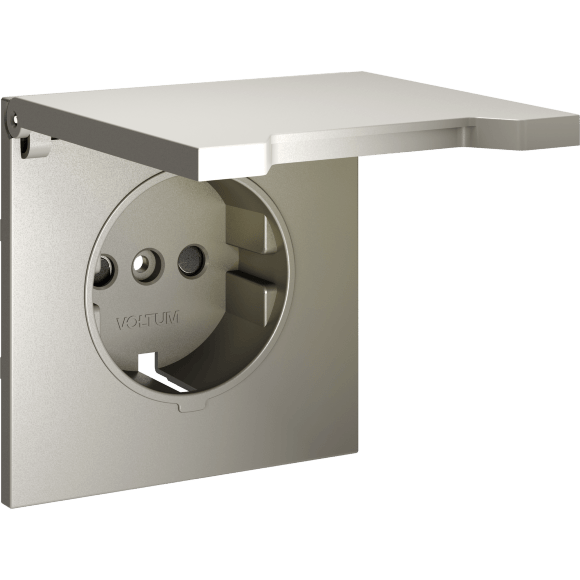 Накладка для розетки с заземлением, защитными шторками и крышкой, S70 (шелк)