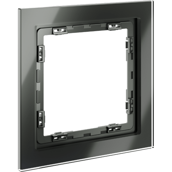 Рамка стеклянная VOLTUM S70 на 1 пост, (титан, стекло)