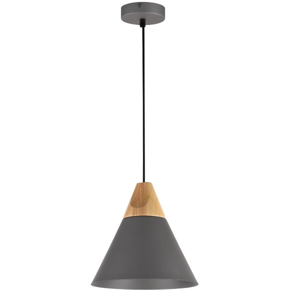 Подвесной светильник Maytoni Bicones P359-PL-220-C E27 макс. 60Вт темно-серый матовый металл и дерево (бук), конусный плафон, скандинавский стиль, диаметр 220 мм, высота регулируемая 220-1400 мм Подвесной светильник Maytoni Bicones P359-PL-220-C E27 макс. 60Вт темно-серый матовый металл и дерево (бук), конусный плафон, скандинавский стиль, диаметр 220 мм, высота регулируемая 220-1400 мм