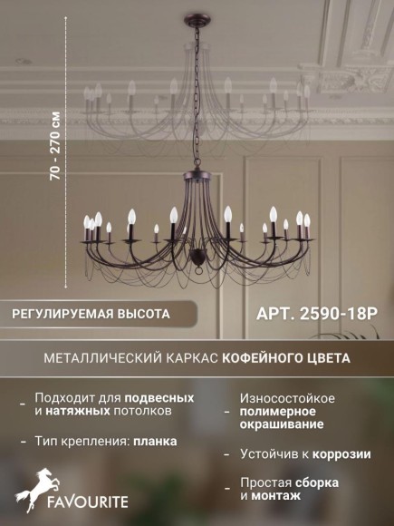Подвесная люстра Plini 2590-18P