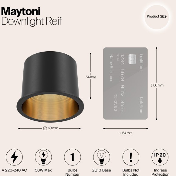 Встраиваемый светильник Technical DL049-01GB