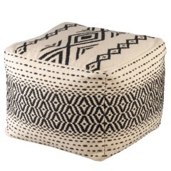 424044 MASHIKE Пуф кремовый L450 B450 H450 хлопок/полиэстер с пластиковой арматурой черный