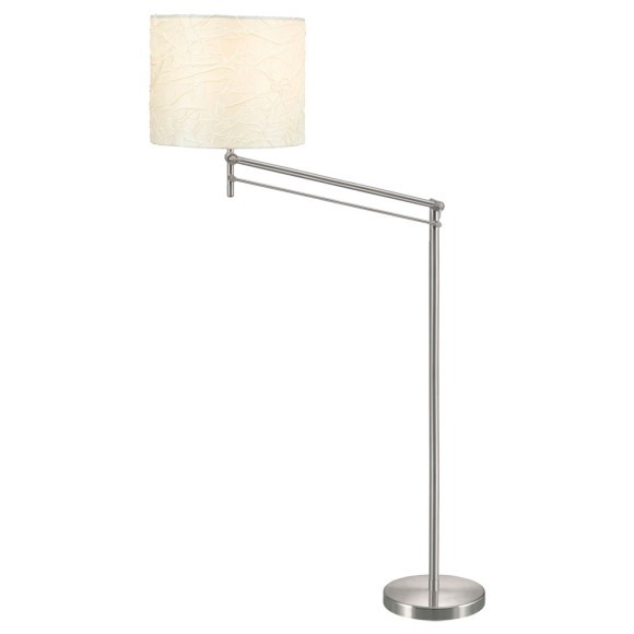 91024 EGLO SIENDA Торшер напольный с 1 лампой E27, 60Вт, механический выключатель, никель, ткань