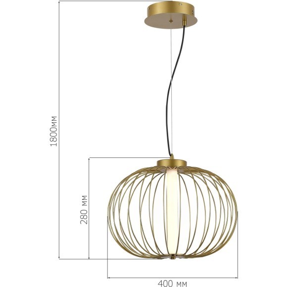 SL6124.203.01 Светильник подвесной ST-Luce Золотистый/Золотистый LED 1*10W 3000K SLICE