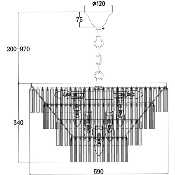 Подвесная люстра Colonne MOD093PL-13BS
