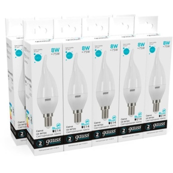 34128 Лампа Gauss Elementary Свеча на ветру 8W 540lm 4100K Е14 LED 1/10/50 34128 Лампа Gauss Elementary Свеча на ветру 8W 540lm 4100K Е14 LED 1/10/50
