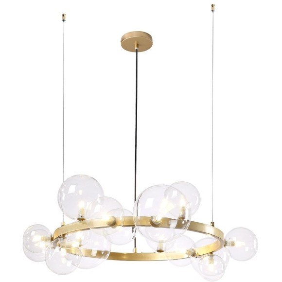 Люстра Crystal Lux AGATA SP15 V2 GOLD/TRANSPARENTE