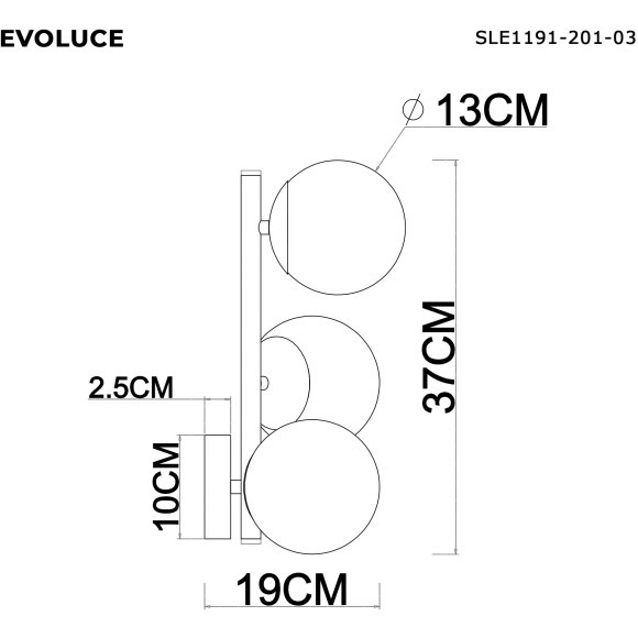 SLE1191-201-03 Светильник настенный Золотистый/Белый E27 3*60W FRATTA
