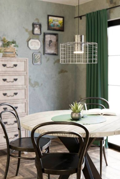 43649 Подвесной потолочный светильник (люстра) MILLIGAN, 1Х40W, E27, H1100, B380, сталь/цинк, белый