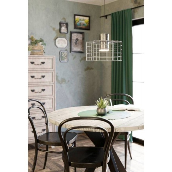 43649 Подвесной потолочный светильник (люстра) MILLIGAN, 1Х40W, E27, H1100, B380, сталь/цинк, белый