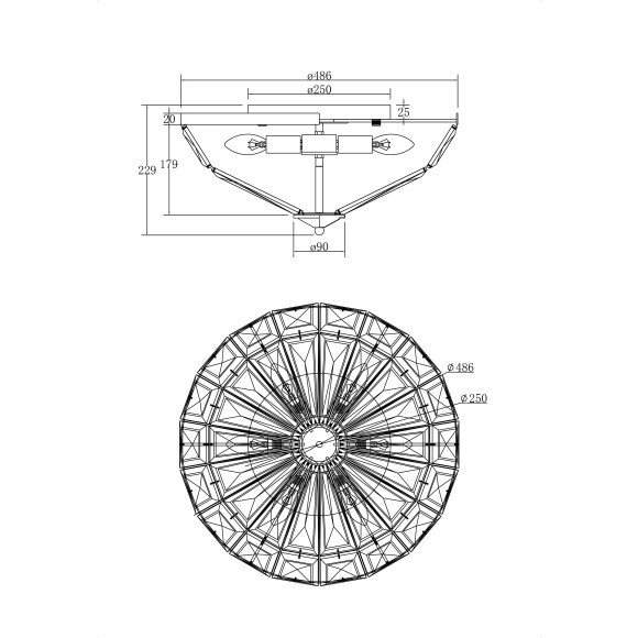 Потолочная люстра хрустальная Facet MOD094CL-06CH