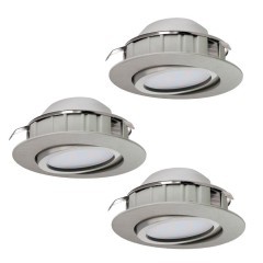 95853 Комплект светодиодных встраиваемых светильников PINEDA регулир., 3х6W(LED), ?84, пластик, никель мат