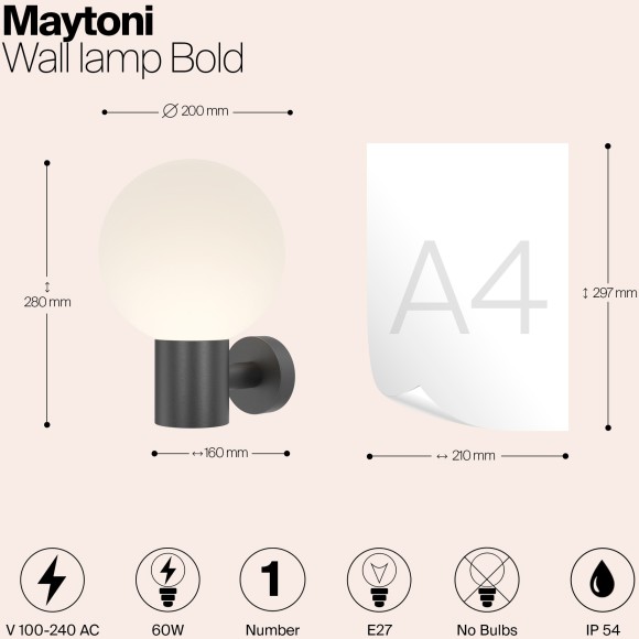 Настенный светильник (бра) Outdoor O598WL-01B