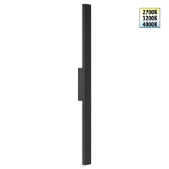 NOVOTECH ASA 359982 Черный уличный фасадный светильник, LED 24Вт, CCT перекл. цветовой температуры внутри основания 2700/3200/4000К, CRI≥80, угол рассеивания 100°, поток до 1700Лм, защита IP65, подключение 220В