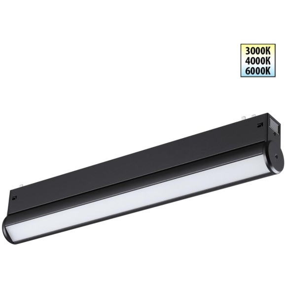 359952 Черный трековый линейный светильник с перекл. цв. температуры 3000;4000;6000К 18Вт 1080Лм CRI90 Novotech VECTOR