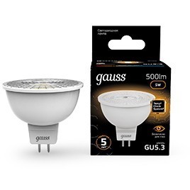 Лампа Gauss Black 5Вт 500Лм 3000К GU5.3 101505105