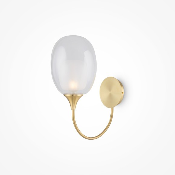 MOD016WL-01BS Настенный светильник (бра) с латунным основанием и стеклянным плафоном, без выключателя на корпусе, под лампу Е14 Maytoni Aura MOD016WL-01BS Настенный светильник (бра) с латунным основанием и стеклянным плафоном, без выключателя на корпусе, под лампу Е14 Maytoni Aura