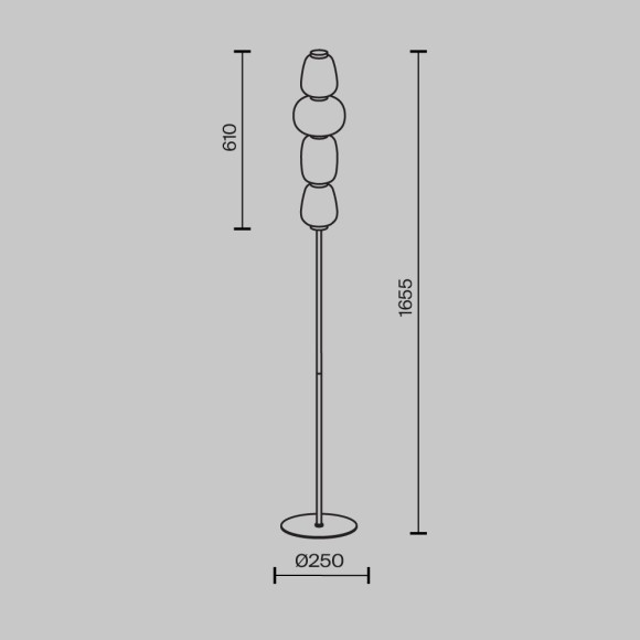 Напольный светильник (торшер) Maytoni MOD267FL-L32CH3K Напольный светильник (торшер) Maytoni MOD267FL-L32CH3K