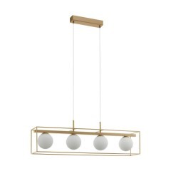 97793 VALLASPRA Подвесной потолочный светильник с 4 лампами E14, 160Вт, бежевый/белый, модерн, стекло, металл 97793 VALLASPRA Подвесной потолочный светильник с 4 лампами E14, 160Вт, бежевый/белый, модерн, стекло, металл