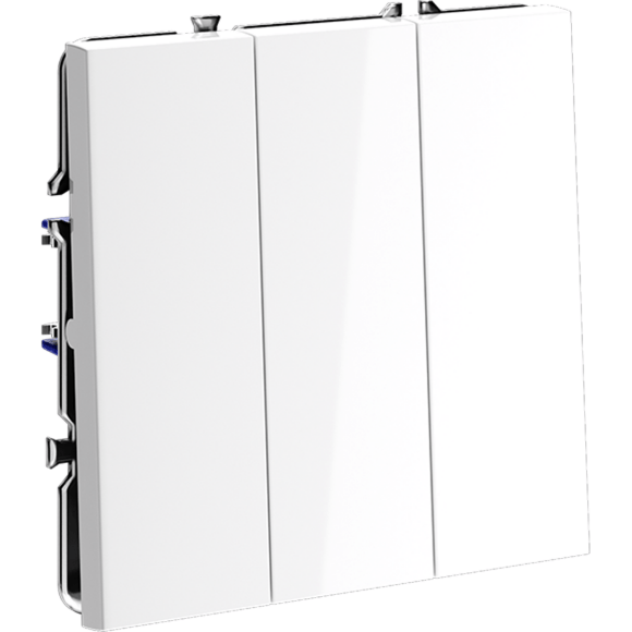 Выключатель встраиваемый VOLTUM S70 трехклавишный 10А, (белый глянцевый)