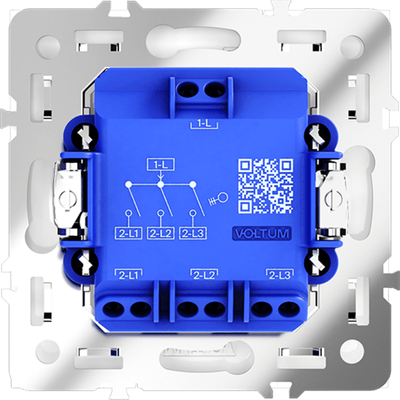 Выключатель встраиваемый VOLTUM S70 трехклавишный 10А, (белый глянцевый)