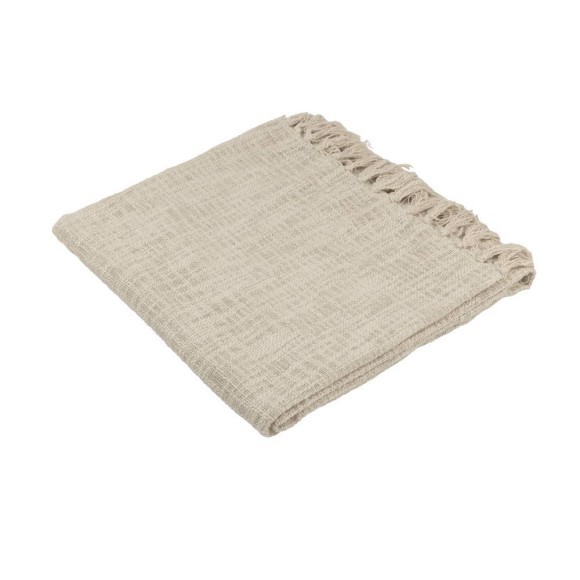 420305 LONGLAC Плед 130x170 см 95% хлопок 5% полиэстер бежевый золотой