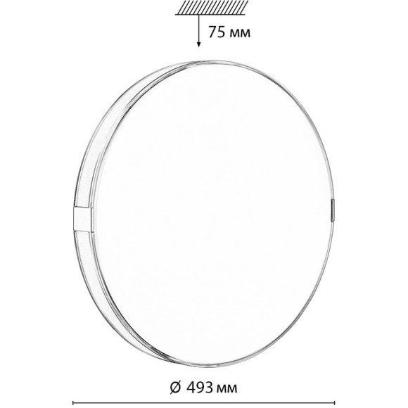 Cветильник LED 70Вт 3000-6000K D493 IP43 пульт ДУ Sonex OTIGA WHITE 7676/EL 