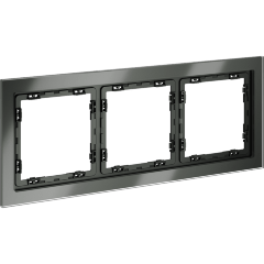 Рамка стеклянная VOLTUM S70 на 3 поста, (титан, стекло)