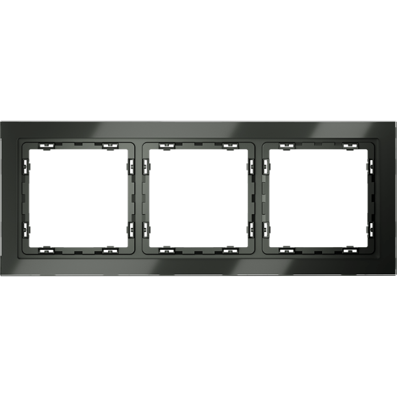 Рамка стеклянная VOLTUM S70 на 3 поста, (титан, стекло)