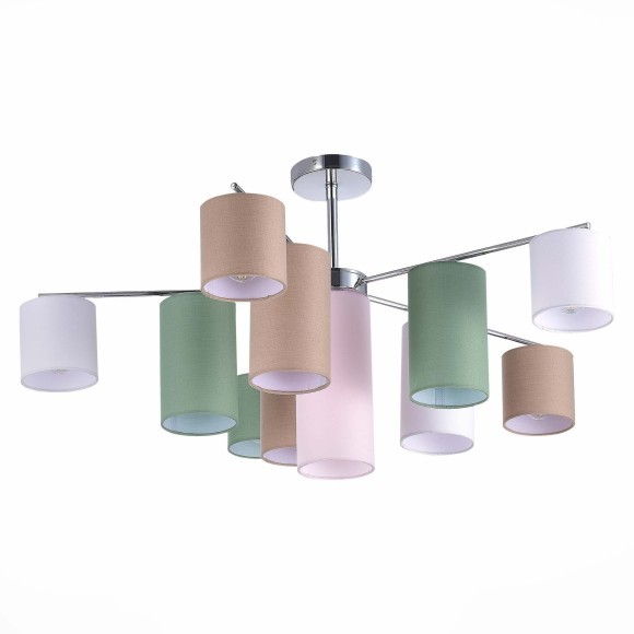 SLE300602-11 Светильник потолочный Хром/Белый, Бежевый, Зеленый E14 11*40W ESSENZA SLE300602-11 Светильник потолочный Хром/Белый, Бежевый, Зеленый E14 11*40W ESSENZA