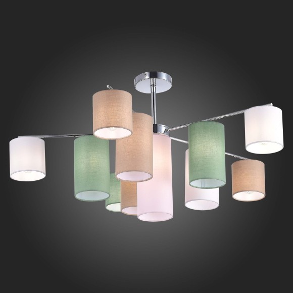 SLE300602-11 Светильник потолочный Хром/Белый, Бежевый, Зеленый E14 11*40W ESSENZA SLE300602-11 Светильник потолочный Хром/Белый, Бежевый, Зеленый E14 11*40W ESSENZA