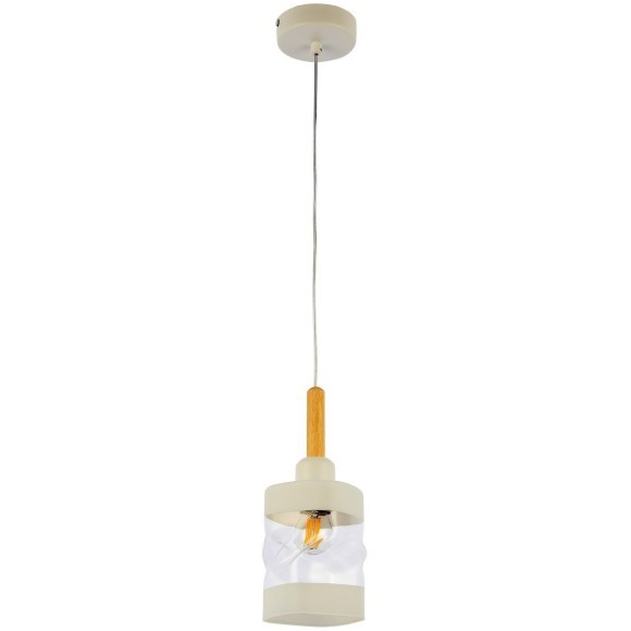 SLE114503-01 Подвес Белый, Светлое дерево/Белый, Прозрачный E27 1*60W ABIRITTO SLE114503-01 Подвес Белый, Светлое дерево/Белый, Прозрачный E27 1*60W ABIRITTO