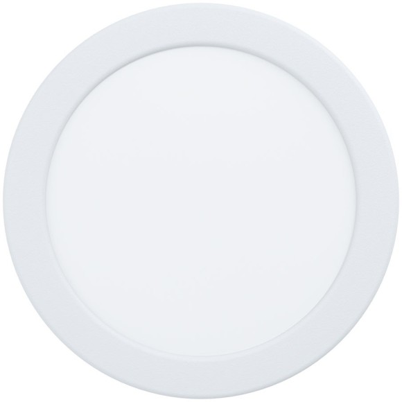 Eglo Fueva 5 99203 Встраиваемый влагозащищенный LED-светильник для ванной в стиле минимализм, подходит для ГКЛ и натяжных потолков, 11 Вт, 220В, 3000К, 1350лм, IP44, CRI90, белая сталь и пластик, диаметр 166 мм, глубина установки 26 мм