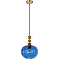 10426 Blue LOFT IT MELON Подвесной светильник с синим стеклянным плафоном и бронзовым металлическим основанием, E27, 1 × 60 Вт