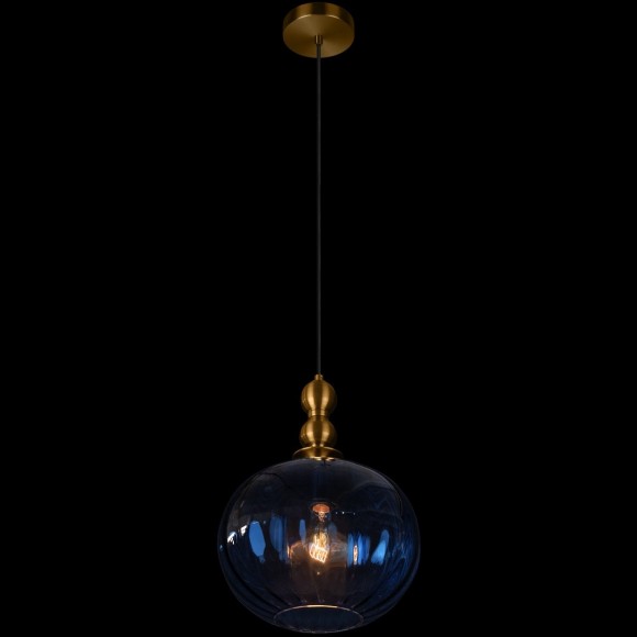 10426 Blue LOFT IT MELON Подвесной светильник с синим стеклянным плафоном и бронзовым металлическим основанием, E27, 1 × 60 Вт 10426 Blue LOFT IT MELON Подвесной светильник с синим стеклянным плафоном и бронзовым металлическим основанием, E27, 1 × 60 Вт