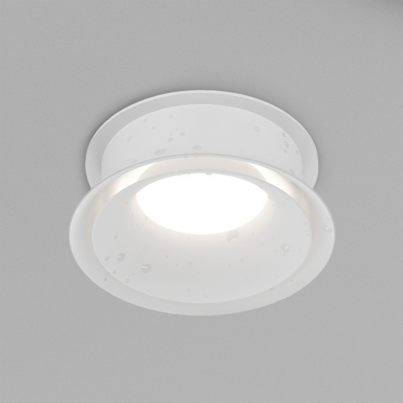 DK2403-WH Встраиваемый светильник влагозащ., IP 44, 15 Вт, GU10, белый, алюминий