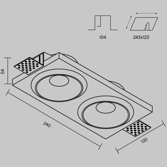 Встраиваемый светильник Gyps Modern DL124-GU10-02-TRS-W