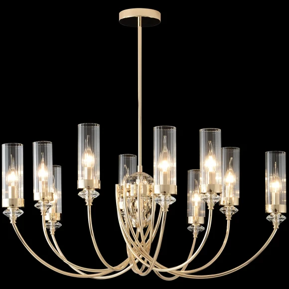 Люстра Crystal Lux SECRET SP10 GOLD, комплектный центральный шток 150+300+450 мм