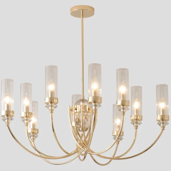 Люстра Crystal Lux SECRET SP10 GOLD, комплектный центральный шток 150+300+450 мм