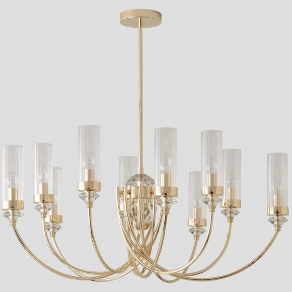 Люстра Crystal Lux SECRET SP10 GOLD, комплектный центральный шток 150+300+450 мм
