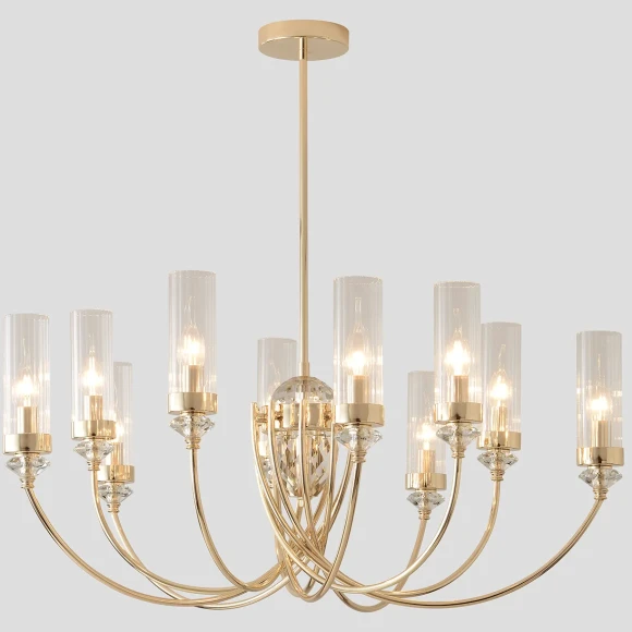 Люстра Crystal Lux SECRET SP10 GOLD, комплектный центральный шток 150+300+450 мм