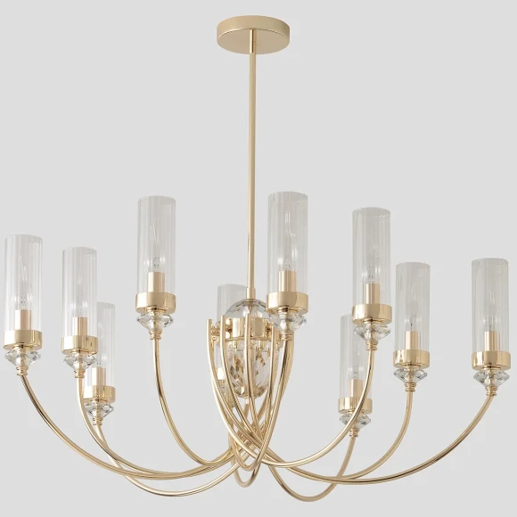 Люстра Crystal Lux SECRET SP10 GOLD, комплектный центральный шток 150+300+450 мм