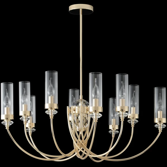 Люстра Crystal Lux SECRET SP10 GOLD, комплектный центральный шток 150+300+450 мм