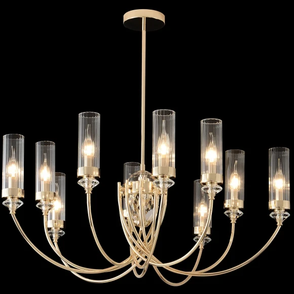 Люстра Crystal Lux SECRET SP10 GOLD, комплектный центральный шток 150+300+450 мм